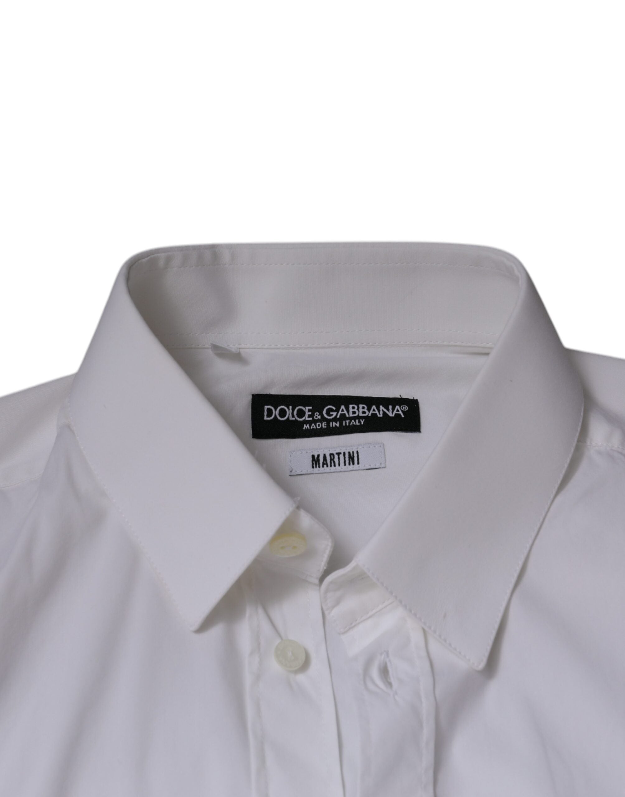 Dolce & Gabbana White Cotton Blend Shirt MARTINI Formal